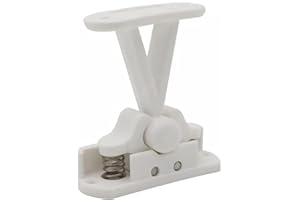 ETOMVOOP Static Caravan Door Retainer Catch Heavy Duty Van White Extended with Stainless Steel Springs Vi/va T Type Holder Clip for Motorhome RV Camper Boat Locker Keep Stop