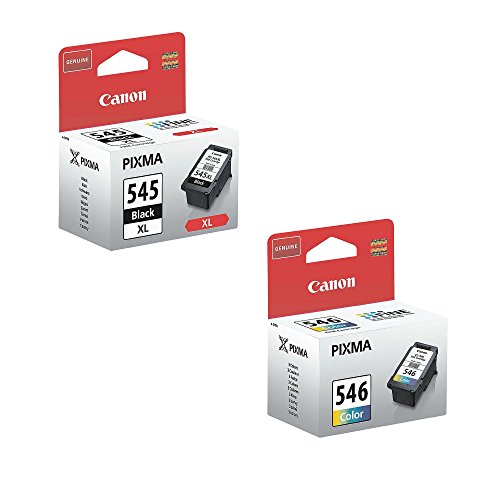 1x Set Original Canon Tintenpatronen PG545XL PG 545XL CL546 CL 546 8286B008 - Black + Color - für Pixma MX 495 - Leistung: Black ca. 400 / Color ca. 180 Seiten/5%