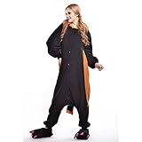 Amurleopard Damen/Herren Jumpsuit Kostüm Schlafanzug Pyjamas Einteiler, Waschbär, XL( Körpergröße: 178-188 CM) -