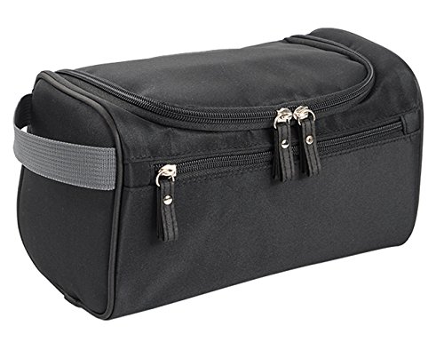 iSuperb® Robustes Herren Kulturtasche Kulturbeutel Wasserdicht Kosmetiktasche Make-up Tasche mit Haken zum aufhängen für Reise (schwarz)