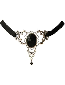 Edles Trachtenschmuck Dirndl Gothic Collier schwarz Ornamentales Design Kropfband im Antikstil