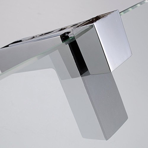 KES Badablage Glasregal Eckablage Glasbodenträger aus Edelstahl und Glas, Klar und Silber, BGS3201S35 - 3