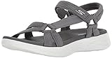 Leichte Laufsohle Skechers Damen On The Go 600 15316-CHAR Sport Sandalen, Grau (Gray, 37 EU