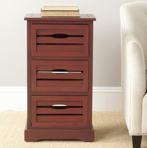 3-Drawer Storage Unit in Red Finish
