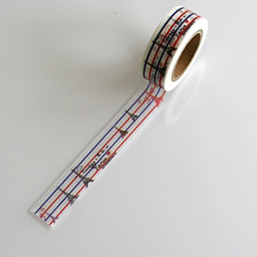 SJWashi Tape Paper tape Eifle Tower Red White and Blue 15 mm x 10 m