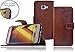 Produktbild Burkley Premium Leder Handytasche für Samsung Galaxy A3 2017 (A320F) Book Case Cover Etui Schutzhülle mit bruchfester Innenschale und Standfunktion im Vintage / Retro Look in Old Cognac / Branded
