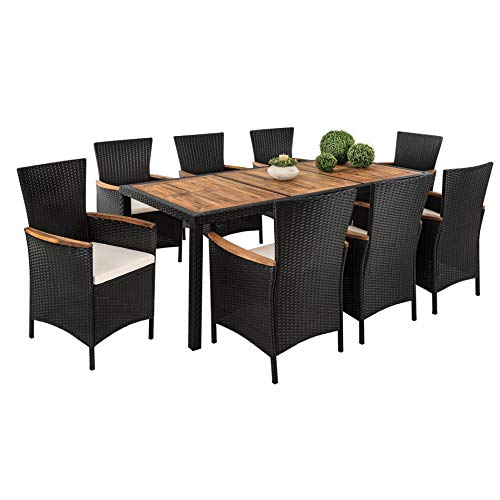 Farbe Schwarz Garten Lounge Aus Rattan Estexo Polyrattan Sitzgruppe Fur 8 Personen Gartenmobel Set Mit 8 Sitzplatzen