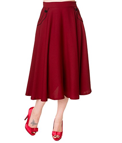 burgundy rockabilly skirt