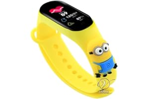 ViGiò Orologio smartwatch bambini super eroi, orologio sport bambini, impermeabile, contapassi, monitor sonno, ricaricabile, utilizzo social, rispondere e effettuare chiamate, cambio tema (giallo2)