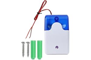 Switian 120dB Security Alarm with Strobe Light - 12V Loud Siren & Flashing Alert System for Retail Stores, Hotels, Emergency Evacuation