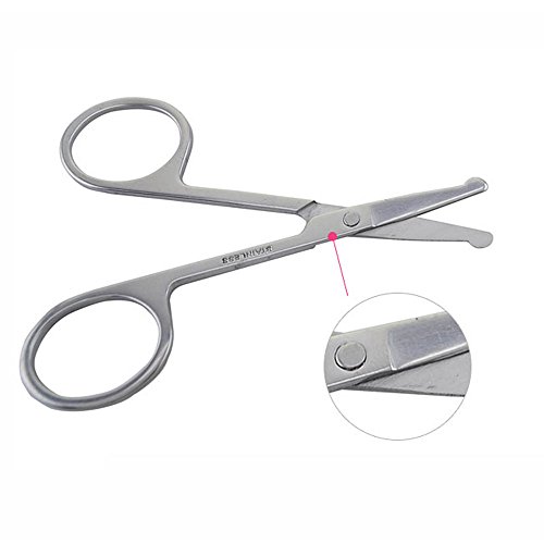 mlmsy Gesichtsbehaarung Schere Sicherheit Abgerundete Spitze Gesichtsbehaarung Schere Personal Care Borte Beauty Tools für Augenbrauen Wimpern Nase Haar Ohr Haar Schnurrbart, Round Tip - 5
