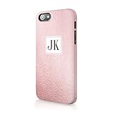  Personalizado Oro Rosa teléfono móvil Carcasa rígida Custom Tirita iniciales nombre texto Trendy Fashion regalo presente metálico con purpurina, plástico, 10, iPhone 5C