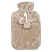 Hot Water Bottle With Removable Cream Faux Fur Cover