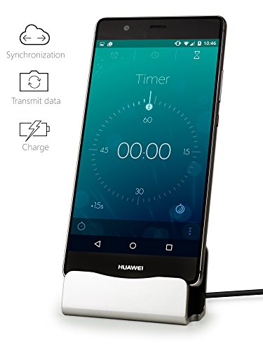 MyGadget Dockingstation Ladestation [USB C] fÃ¼r Android Smartphones - Halterung Dock fÃ¼r z.B. Samsung Galaxy S8, A3, A5 (2017) Huawei P9, P10 - Silber