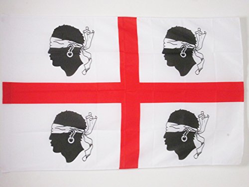 FLAGGE SARDISCHER NATIONALISMUS 150x90cm - SARDINIEN FAHNE 90 x 150 cm scheide für Mast - flaggen AZ FLAG Top Qualität