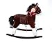 The Rocking Horse Co. Deluxe Rocking Horse. Plush finish. With Saddle, Rosette, & Bandana (Children: S, Brown)