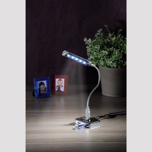 Hama 4-Port USB-2.0 Hub mit Netzteil und Ein-/Ausschalter, kompatibel auch mit Windows 10, schwarz/silber - 4