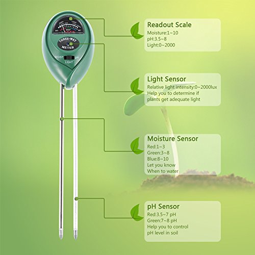 lypulight-in Erde Tester Boden Feuchtigkeit Meter Licht PH Test Kits Garten-Plant Care Zimmerpflanze Landschaftsbau Rasenpflege drinnen und draußen - 4