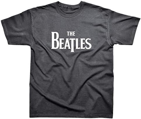Spike Leisurewear The Beatles Logo Men's T Shirt Licensed BE001T (Medium, Dark Heather)