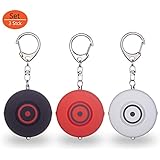 Xerfira Personal Alarm, Pocket Alarm, Keychain with 130db Alarm, Self-Protection for Woman and Children, Alarm Keychain, Set of 3, Safety for your Family, in Black, Red, White