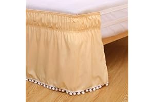 Sxspace Bed Skirt, Hotel, Elastic, Dust, Easy To Fit, Wrinkles, Light-Resistant, Equipped Valance-A (Light Grey, 198 x 203 cm)