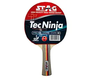 STAG Tec Ninja Table Tennis Racquet Advanced, ITTF Approved Rubber (Multicolor, 160 grams)