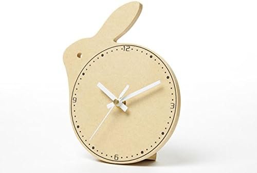 Glovion Wooden Creative Non Ticking Silent Decorative Table Clock for Home Decor -Rabbit
