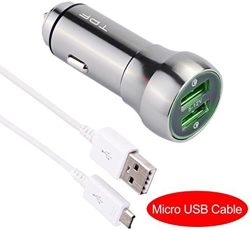 Car Charger Quick Charge 3.0 48W Dual USB All Metal Utra-Fast 2 USB Car Charger [2xQC 3.0 Port]for Samsung Galaxy S8/S7/S7 Edge/S6/Edge/+,Nexus 6P/5X and More (Gray)