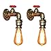 Produktbild Xiao Yun  * Wasserpfeife Wandleuchte, Industrie Steampunk Metall Vintage Metall Loft Rohr Wandleuchte Lampe Cafe Bar Wandleuchte E27 Lampensockel (Glühbirne Nicht enthalten) (Farbe: 2 Sets) 