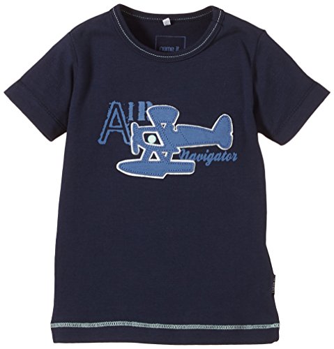 NAME IT Baby Boys Hugo Nb Cu Ss Top 215 T-Shirt, Blue (Dress Blues), 3-6 Months (Manufacturer size: 68)