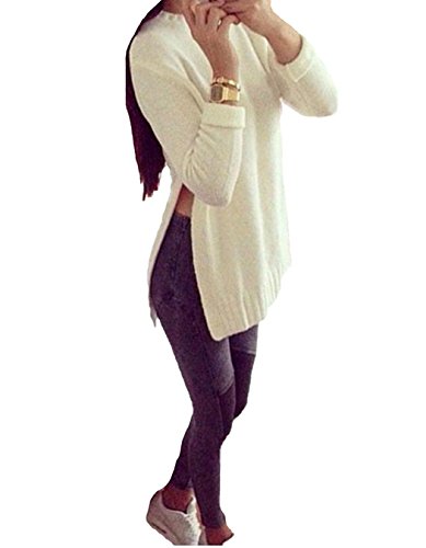 365-Shopping Women's Long Sleeve Knitted Pullover Jumper Loose Sweater Knitwear Asian L