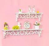 Set of 2 Cut Out Design White Home Office Wall Shelves/Rack/Storage/Display (Kitchen &amp; Home)