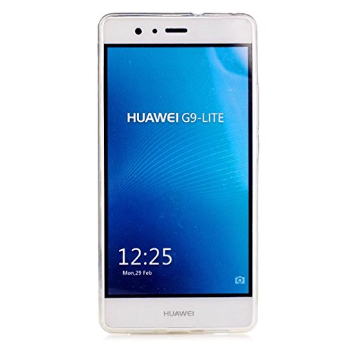 JIEJIEWYD Huawei P9 Lite Hülle ,TPU Soft Silikon Handy Tasche TPU Silikon schutzschale Case mit Kameraschutz für Huawei P9 Lite – Elegant Spitze Blau Lila Steigung Farbe - 4