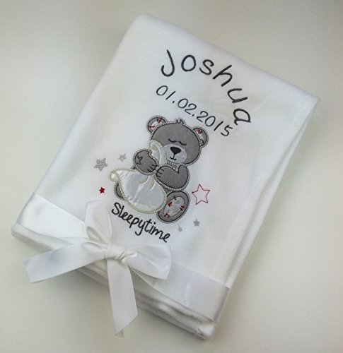 Personalised 'Sleepytime' Baby Blanket. Great Baby Gift.