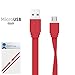 Price comparison product image Red FLAT THIN USB 2.0 Micro USB to USB 2.0 SYNC & CHARGE Charging Tangle Proof Cable (1 Meter) For LG L40 D160