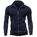 Produktbild Kapuzenpullover VENMO Herren Freizeit Sport Strickjacke Wintermantel Zipper Sweatshirts Jacke Herren Übergangsjacke StehkragenHerren Steppjacke Wärmejacke Parka Gesteppt Winterjacke (XL, Navy)