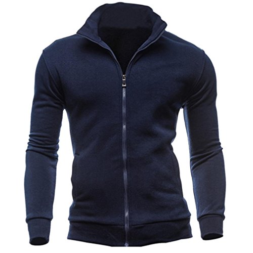 Preisvergleich Produktbild Kapuzenpullover VENMO Herren Freizeit Sport Strickjacke Wintermantel Zipper Sweatshirts Jacke Herren Übergangsjacke StehkragenHerren Steppjacke Wärmejacke Parka Gesteppt Winterjacke (XXXL, Navy)