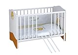 Polini Kids Kombi-Kinderbett Basic Jungle 140×70 mit Motiven weiß-orange,1184-1 - 3
