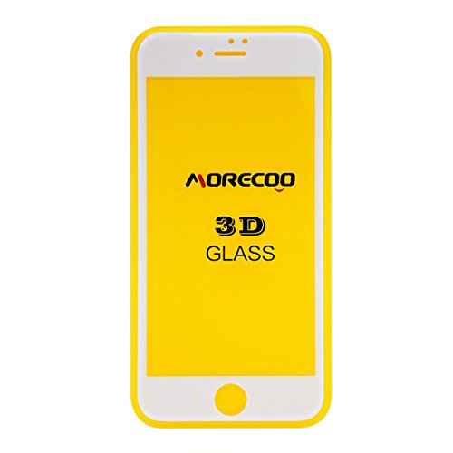 Iphone 7 Panzerglas Schutzfolie, Morecoo 4.7inch 9H Härtegrad 3D Full Coverage 99% Transparenz Panzerfolie Schutzfolie (iphone7, Weiß)