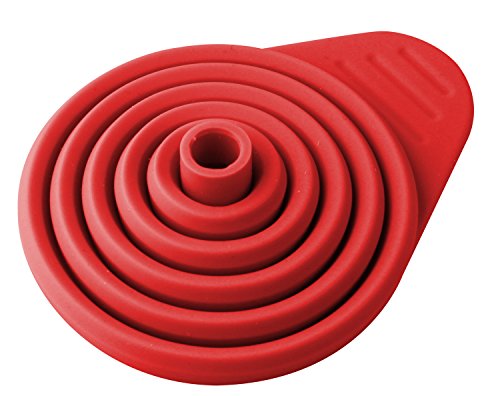 Dr. Oetker 1930 Silikon-Trichter, faltbar, rot, H: 10,5 cm, Ø8cm oben, Ø1cm unten - 4