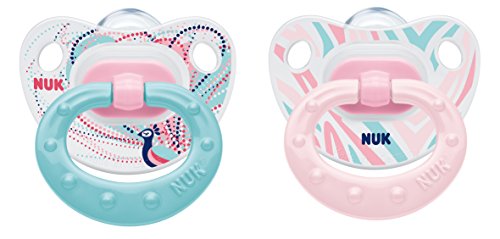 2 NUK Classic Happy Days Silicone Air Natural Soothers Size 3, 18-36m