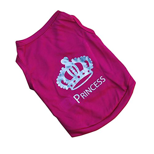 CY-buity verano ropa cachorro perro corona princesa camiseta de perro mascota ropa chaleco verano abrigo Disfraces Traje