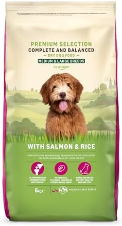 by Amazon Complete Dry Dog Food with Salmon and Rice for Medium and Large Breeds 5kg (Precedentemente un marchio Lifelong, stesso prodotto)