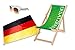 Produktbild Deutschland Fan Set Garten - WM EM Set 3 teilig - Liegestuhl - Deutschland Sonnenbrille - Fahne Dtl