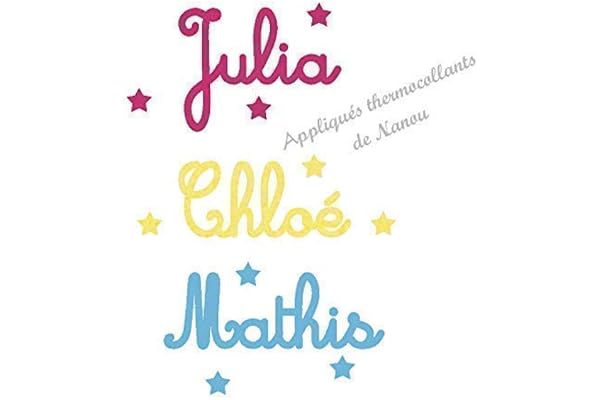Prénom personnalisé Velours écriture 1 appliqué thermocollant Patch