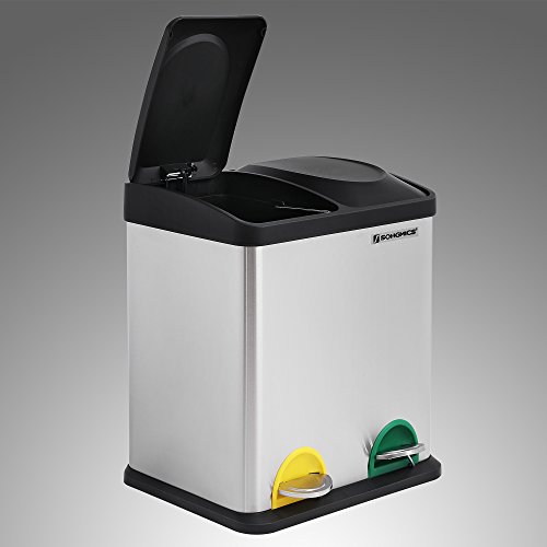 Songmics Mülleimer Abfallbehälter für Küche 30 L Treteimer Edelstahl mit Pedal LTB30L - 3