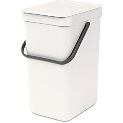 Brabantia Sort & Go, Poubelle en Plastique, Blanc, 16 litres