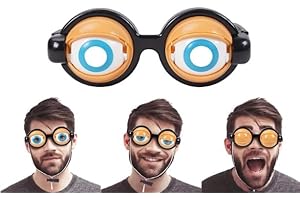 LNYMZD 1Pc Gelb Lustige Brille,Verrückte Augen Spielzeug Zubehör Lustige Streiche Brille Spielzeug Kinderparty Für Halloween Weihnachten Geschenk Gag Spielzeug,Hüte,Masken and Zubehör,Brillen,Partybrillen