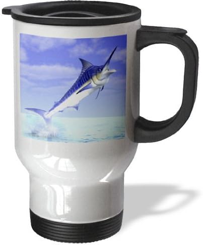 Statuear Marlin Fish Stainless Steel 14-Ounce Travel Mug