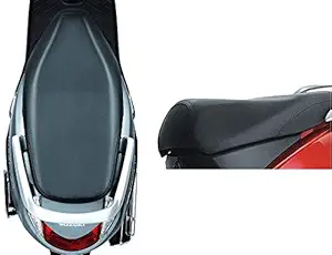 Guance Thread Fitting Artificial Lather (Black) Waterproof Seat Cover for Honda Activa 5G 2018(Pack of 1 Pcs)